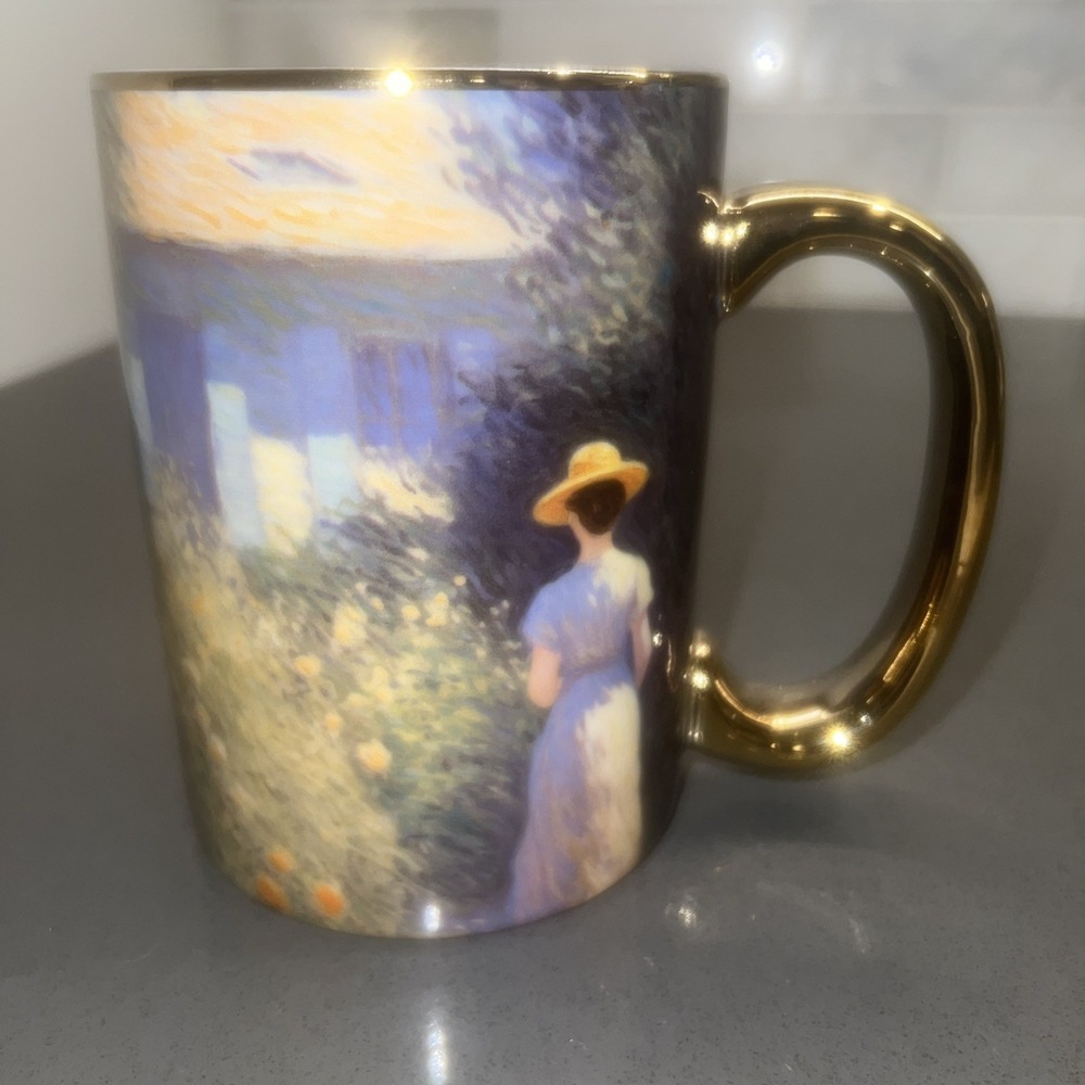 GRACE TEAWARE Fine Porcelain Coffee Tea Cup Mug Gold~Monet EUC